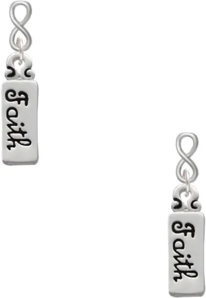 Delight Jewelry Silvertone Faith Silvertone Infinity Post Earrings