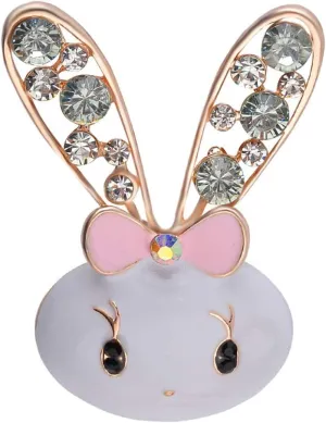 Diamond Rabbit Bunny Brooch Pin for Women Girls Sparkling Crystal Cubic Zirconia Pet Animal Brooches Clothes Tie Accessories Dainty Jewelry Gifts