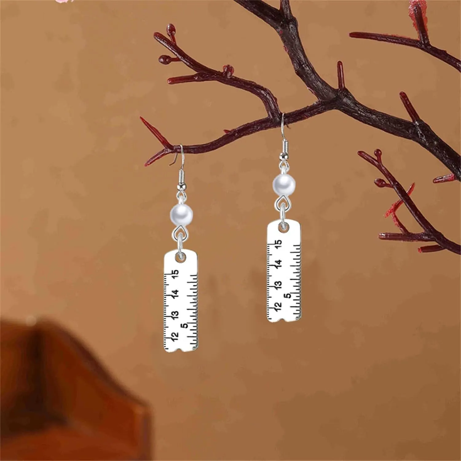 Dreuyet Yarn Knitting Pearl Earrings for Women Unique Silver Sewing Knitting Themed Needles and Yarn Ball Charm Crochet Earrings for Knitter Sewing Lovers Jewelry Gift