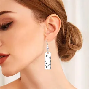 Dreuyet Yarn Knitting Pearl Earrings for Women Unique Silver Sewing Knitting Themed Needles and Yarn Ball Charm Crochet Earrings for Knitter Sewing Lovers Jewelry Gift
