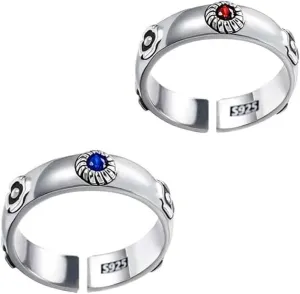 Ealipoi Howls Rings Anime Cosplay Sophie Cosplay Rings Alloy Red and Blue Adjustable Accessories Gift for Women Men