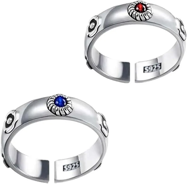 Ealipoi Howls Rings Anime Cosplay Sophie Cosplay Rings Alloy Red and Blue Adjustable Accessories Gift for Women Men