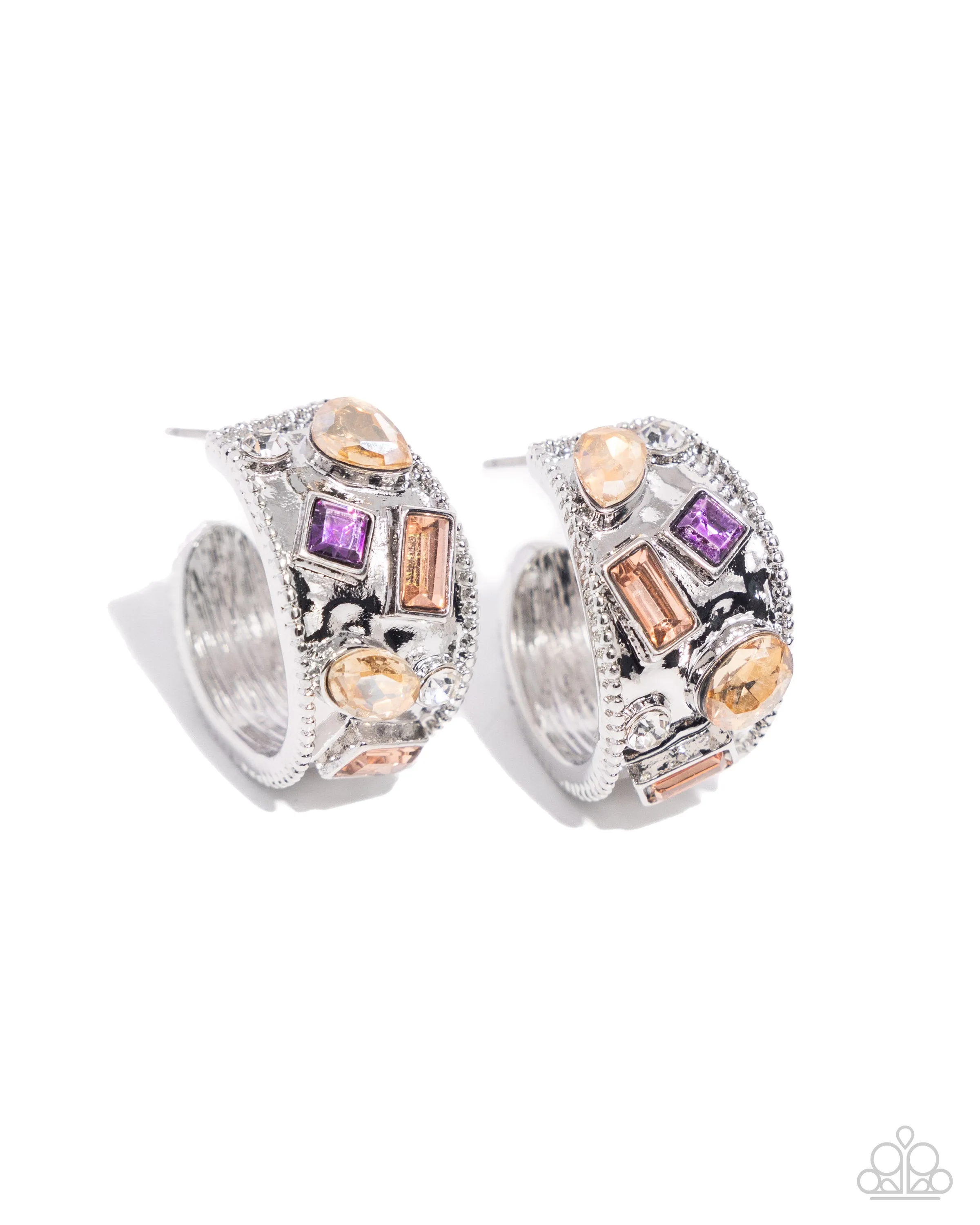 Earrings Antique Dealer - Multi Purple MINI S138