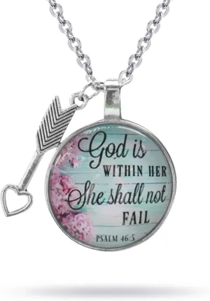 Easter Christian Gifts Women's Psalm Pendant Necklace With Arrow. Christians Jewelry for Women Religious Bible Necklaces For Woman of Faith. Gift for Mom on Mother's Day, Birthday.
