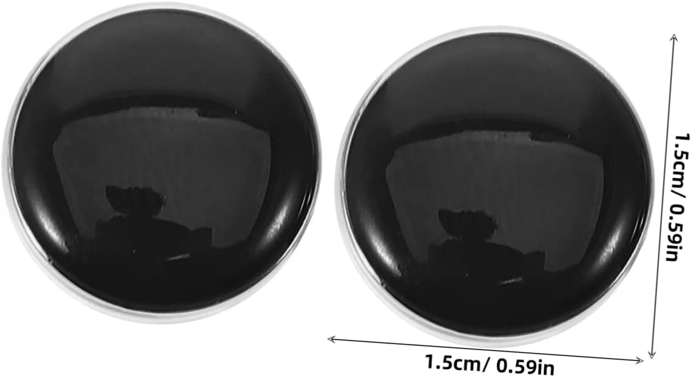 Elegant Black Oval And Tuxedo Studs For Men Formal Dress Shirts Button Covers For Weddings