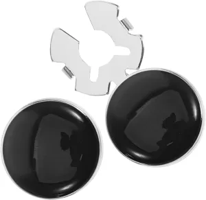 Elegant Black Oval And Tuxedo Studs For Men Formal Dress Shirts Button Covers For Weddings