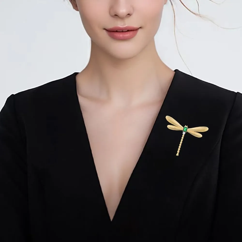 Elegant Dragonfly Brooch for Women Sparkling Crystal Rhinestone Pin Vintage Insect Jewelry for Dresses Scarves Coats Perfect Holiday & Birthday Gifts Idea
