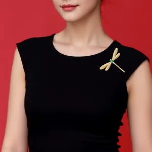 Elegant Dragonfly Brooch for Women Sparkling Crystal Rhinestone Pin Vintage Insect Jewelry for Dresses Scarves Coats Perfect Holiday & Birthday Gifts Idea