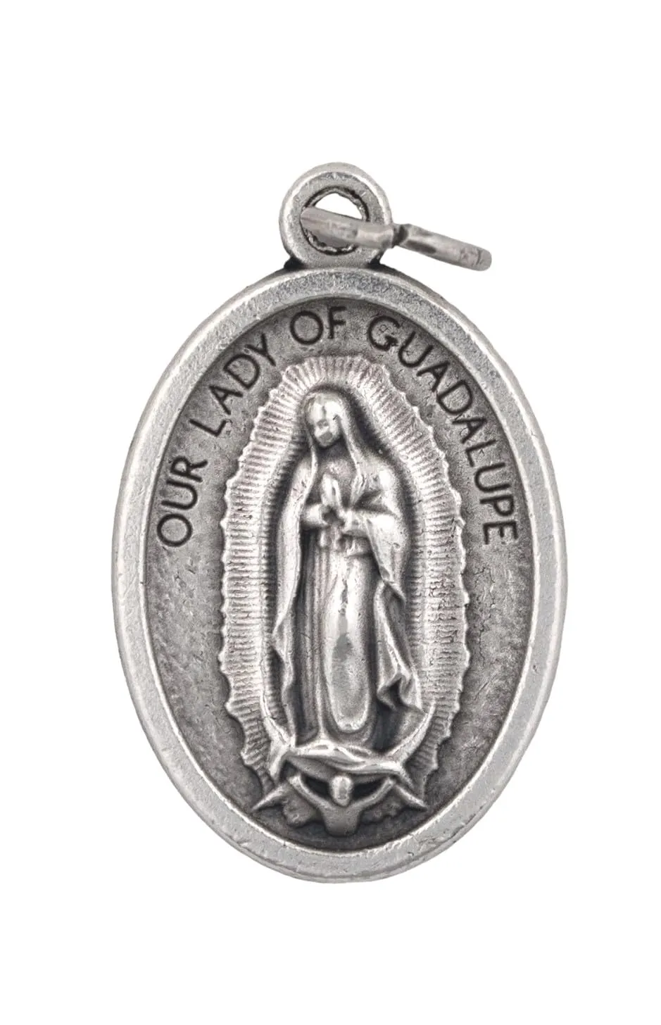 Elegant Our Lady of Guadalupe Medal Pendant | Stunning antique silver-tone finish | Great for First Holy Communion and First Holy Confirmation | Religious Medallion for Jewelry and Home