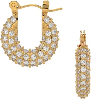 ELISE & DREW - 18k Gold Plated Hoop Earrings, Small Hoop Earrings for women, Stainless Steel, Cubic Zirconia, Gold Earrings for Women, Chunky Earrings, Waterproof, Tarnish Free