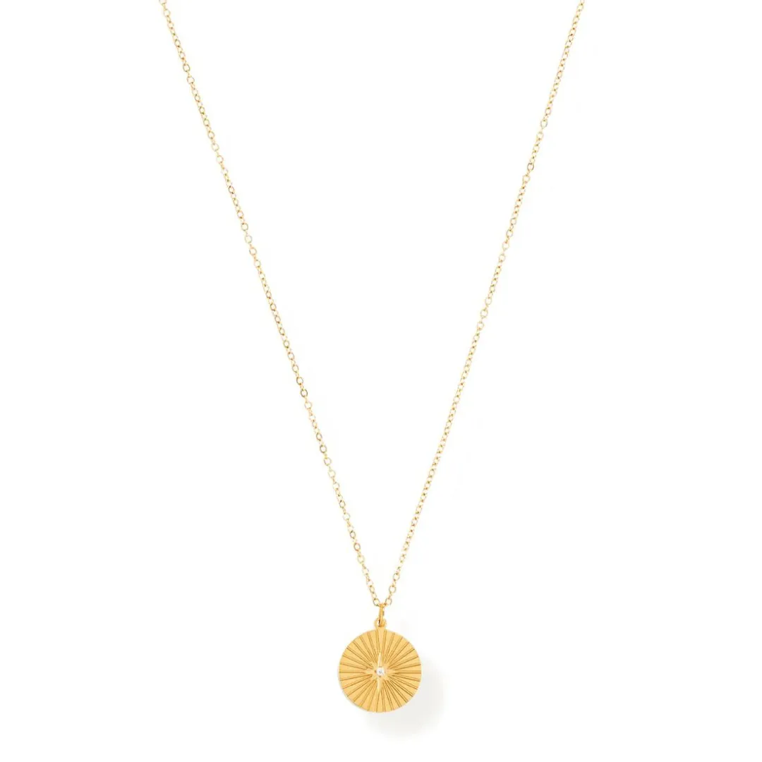 Ellie Vail Rue Sunburst Disc Necklace