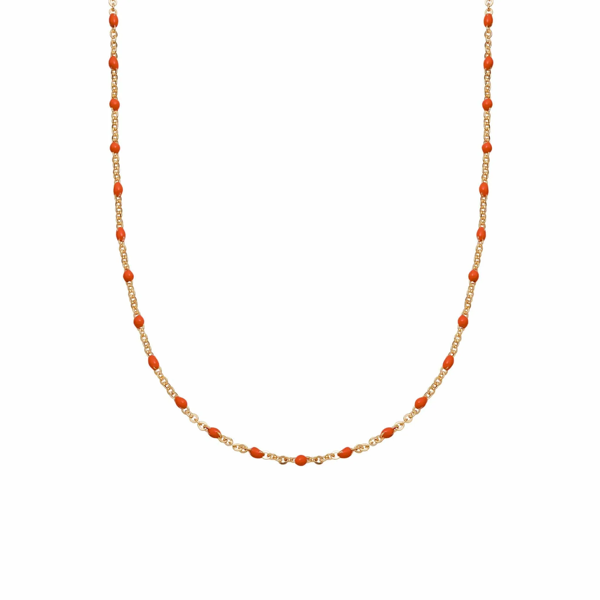 Enamel Beaded Necklace 18ct Gold Plate