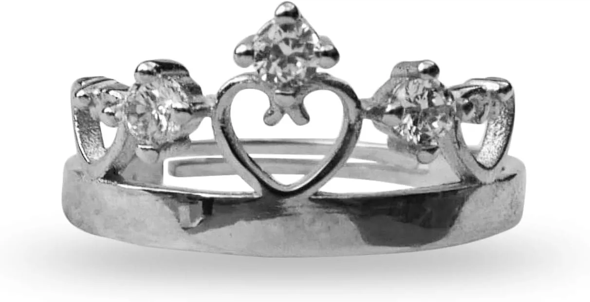 epiphaniea Princess Tiara Daughter of The King of Kings Adjustable Ring For Christian Women & Girls Of Faith. Crown Style With Crystals - Religious Gifts For Mom, Daughter, Friend, Mothers Day Present