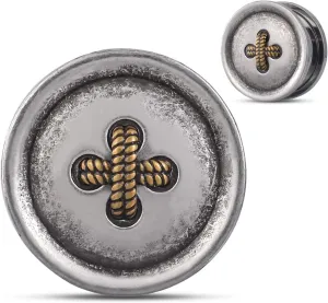 ERKUOO 2PCS Tree Stump Screw Fit Ear Gauge Piercing Surgical Steel Plugs Expander Tunnels Ear Expander Earrings Jewelry for Women Men