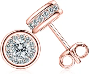ESSIE ODILA 18K Gold Earrings for Women Gold Studs Earrings for Women Dainty Womens Earring Stud Birthday Christmas Anniversary Valentine's and Mother's Day Gift Hypoallergenic Studs Earring