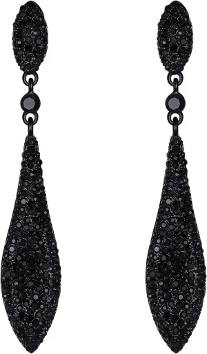 EVER FAITH Women's Austrian Crystal Double Waterdrop Pierced Dangle Earrings