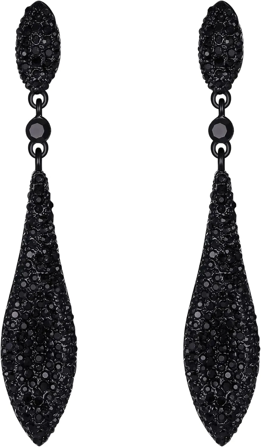 EVER FAITH Women's Austrian Crystal Double Waterdrop Pierced Dangle Earrings