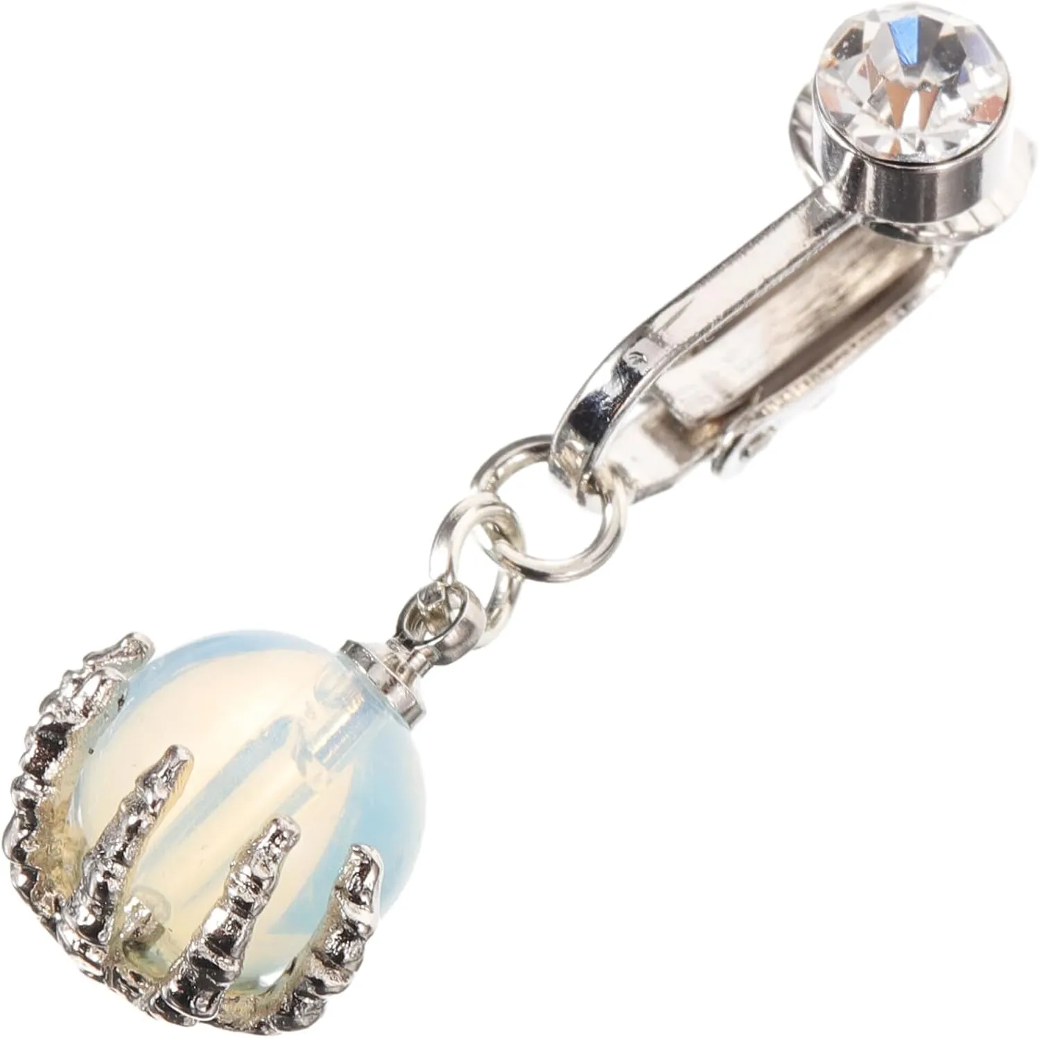 EXCEART Non-Piercing Belly Ring Clip on Navel Jewelry Fake Belly Button Piercing Dangle Design Ideal for Dance