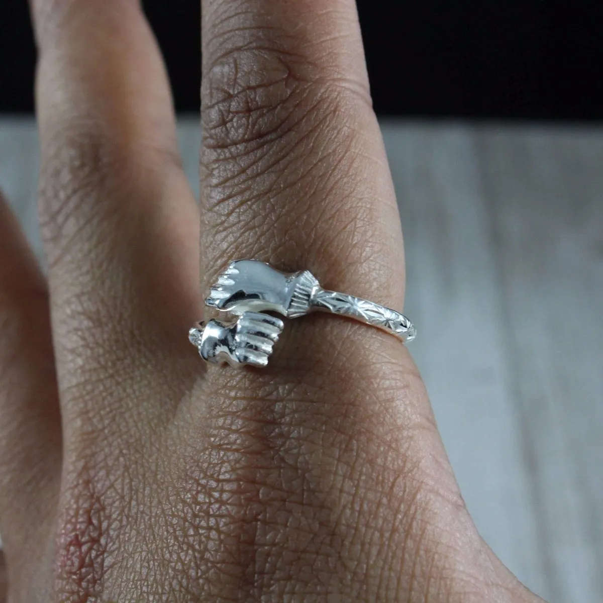 Extra Light Fist Bangle Ring