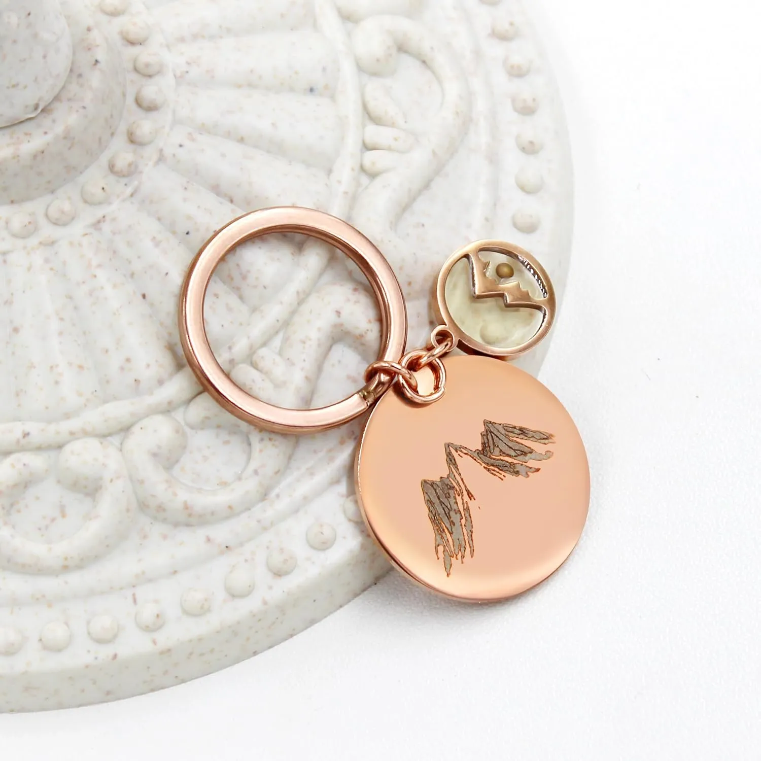 Faith Keychain with Mountain and Mustard Seed Pendant, Christian Inspirational Gift Jewelry for Men Women Friends