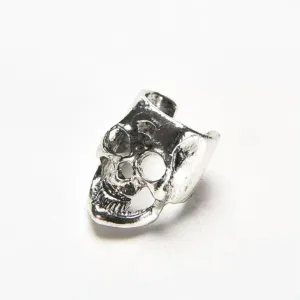 Fashion Gothic Punk Skull Ear Cuff Wrap Clip on Earring No PiercinY_yi-2 PCS/Silver