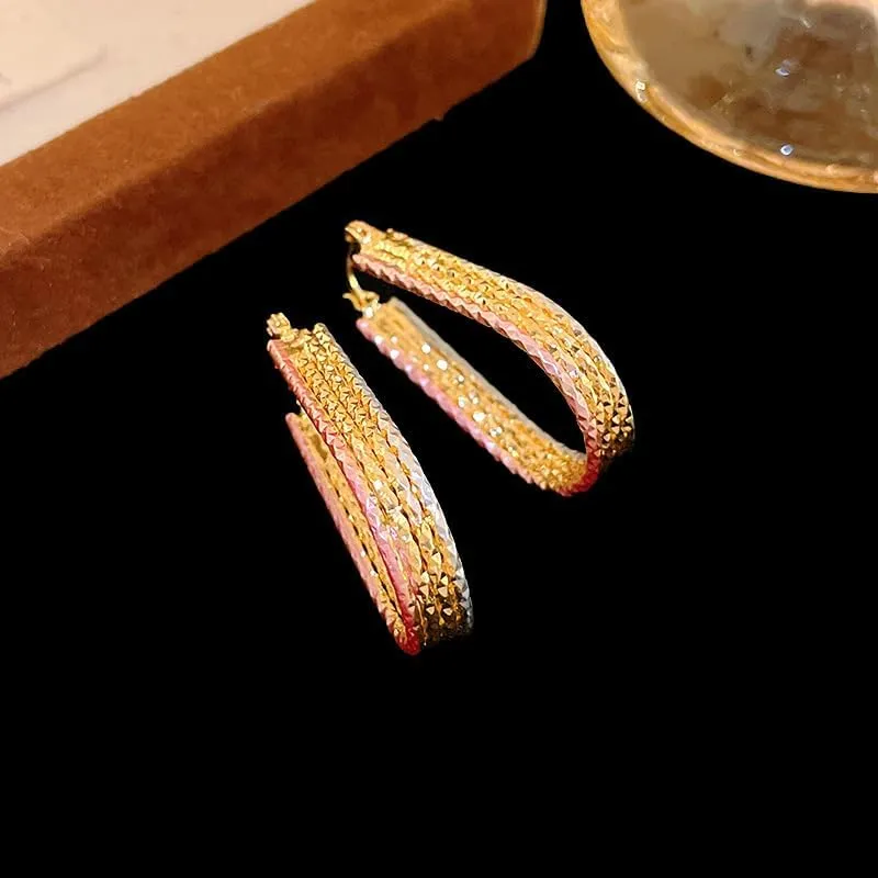 Fashionable Gold Hoop Earrings for Women - Hypoallergenic Hoop earrings Trendy Gold Earrings for women Perfect Gold Hoops Earrings Birthday Gift Idea