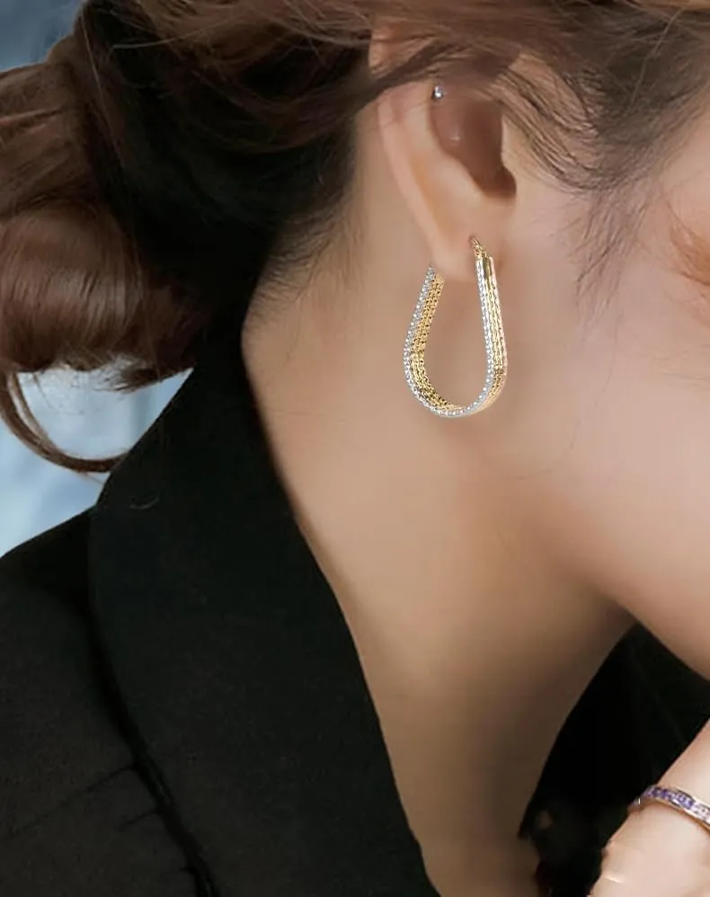 Fashionable Gold Hoop Earrings for Women - Hypoallergenic Hoop earrings Trendy Gold Earrings for women Perfect Gold Hoops Earrings Birthday Gift Idea