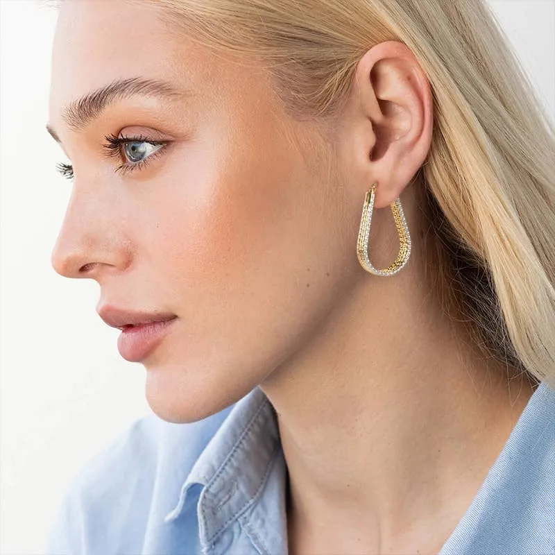 Fashionable Gold Hoop Earrings for Women - Hypoallergenic Hoop earrings Trendy Gold Earrings for women Perfect Gold Hoops Earrings Birthday Gift Idea