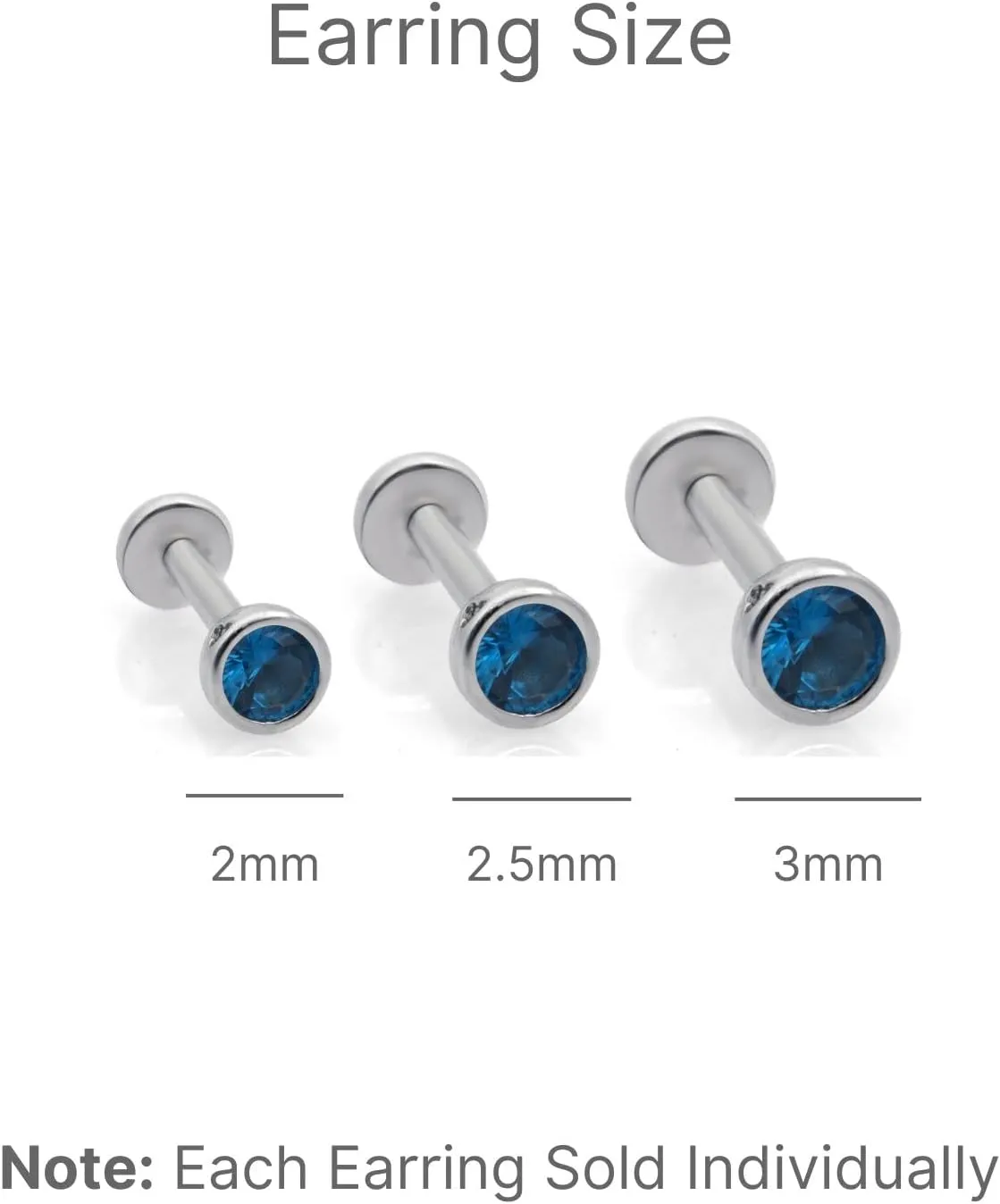Flat Back Earring in 14K Yellow Gold - Internally Threaded & Hypoallergenic SINGLE Stud for Women - Pink Opal Round Cubic Zirconia Gemstone Jewelry for Lobe, Helix, Conch, Tragus & Cartilage Piercing