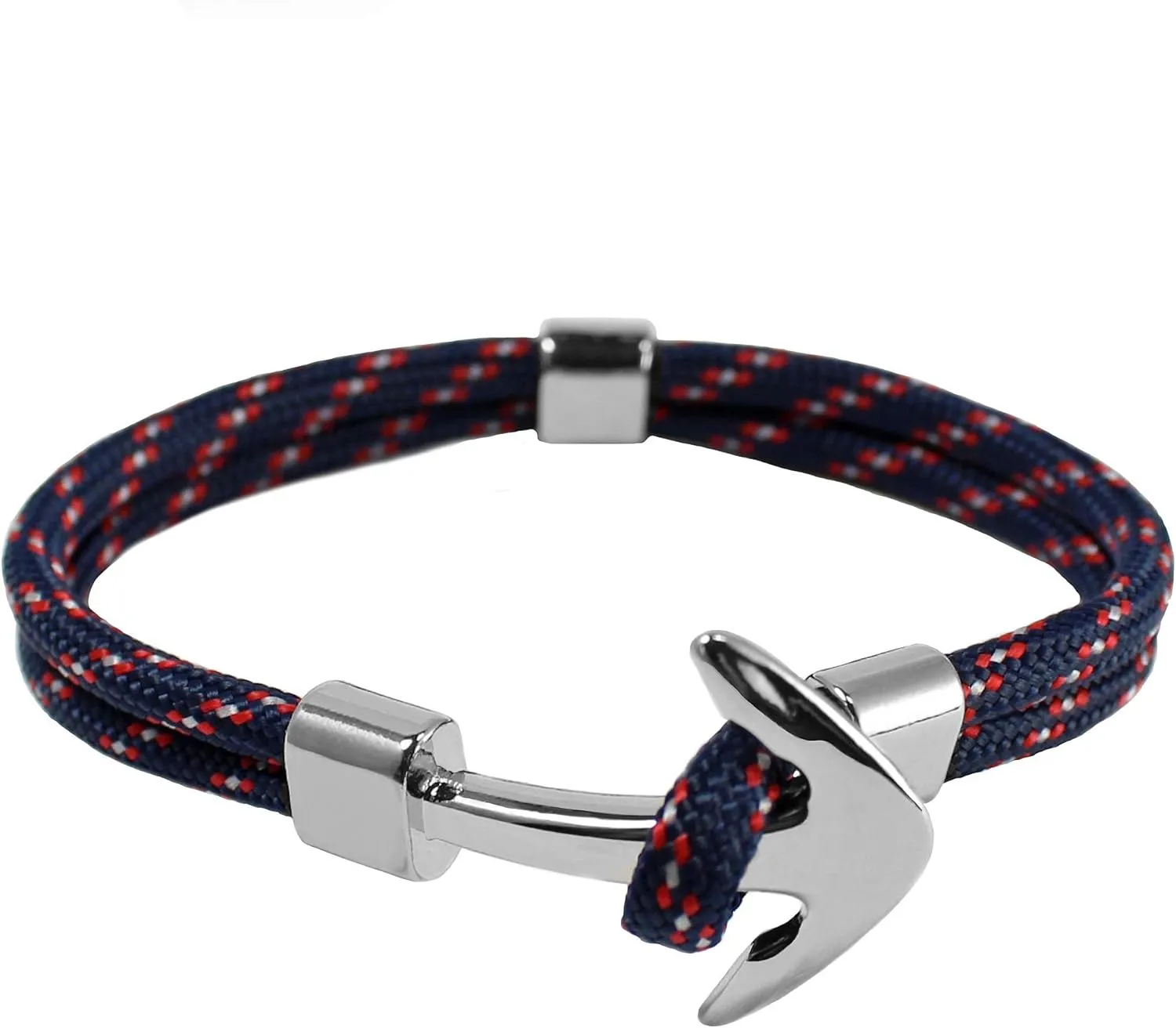 FLEXO Anchor Surfer Bracelet Paracord Nautical Handmade Nylon Black Gold Silver Plated Dorsal Bracelet Rope Bracelet for Men and Women