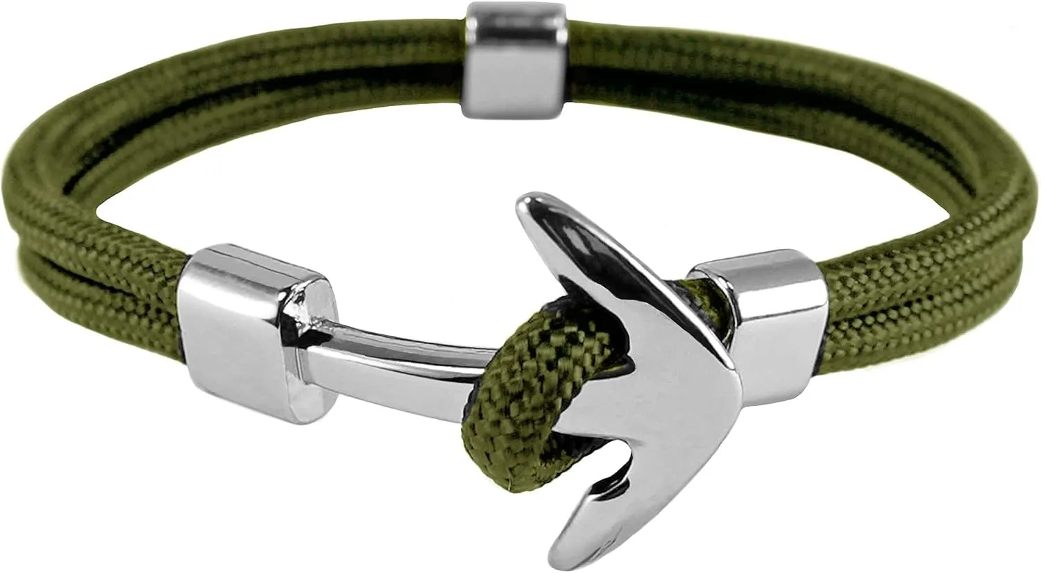FLEXO Anchor Surfer Bracelet Paracord Nautical Handmade Nylon Black Gold Silver Plated Dorsal Bracelet Rope Bracelet for Men and Women
