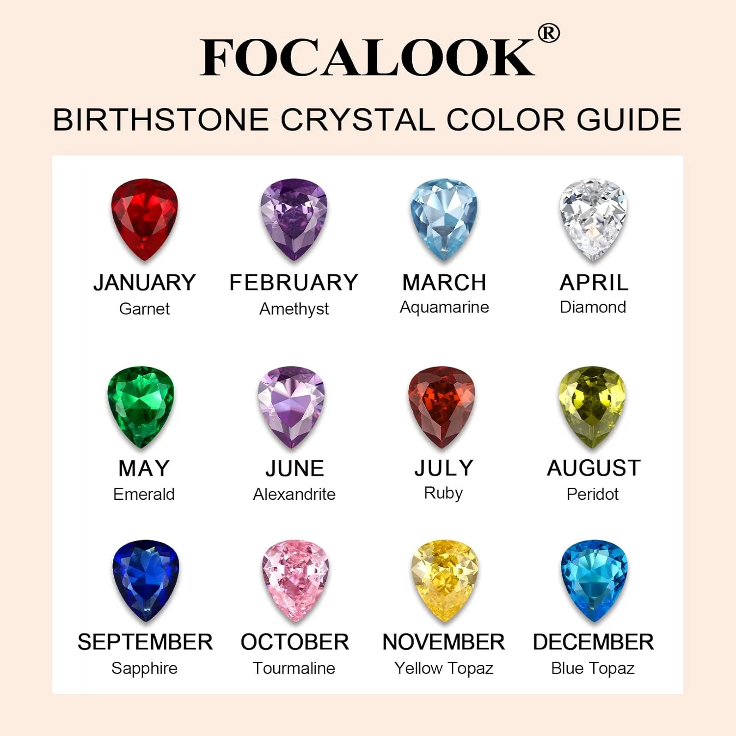 FOCALOOK 925 Sterling Silver Birthstone Long Pendant Necklace 16"-18" Y Drop Adjustable CZ Teardrop Lariat Necklaces for Women Mom Birthday Jewelry