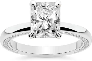FRIENDLY DIAMONDS Lab Grown Diamond Ring For Women IGI Certified | 1-5 Carat Edith Diamond Studded Petite Solitaire Diamond Ring | 14K Or 18K White, Yellow Or Rose Gold | FG-VS Qualit