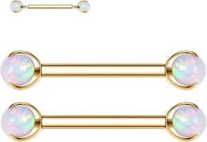 FUNLMO 1 Pair Nipple Rings G23 Titanium Nipple Piercing Jewelry Tongue Rings Internally Threaded Nipple Jewelry Bridge Piercing Jewelry 16G 14G 12G 12mm-18mm
