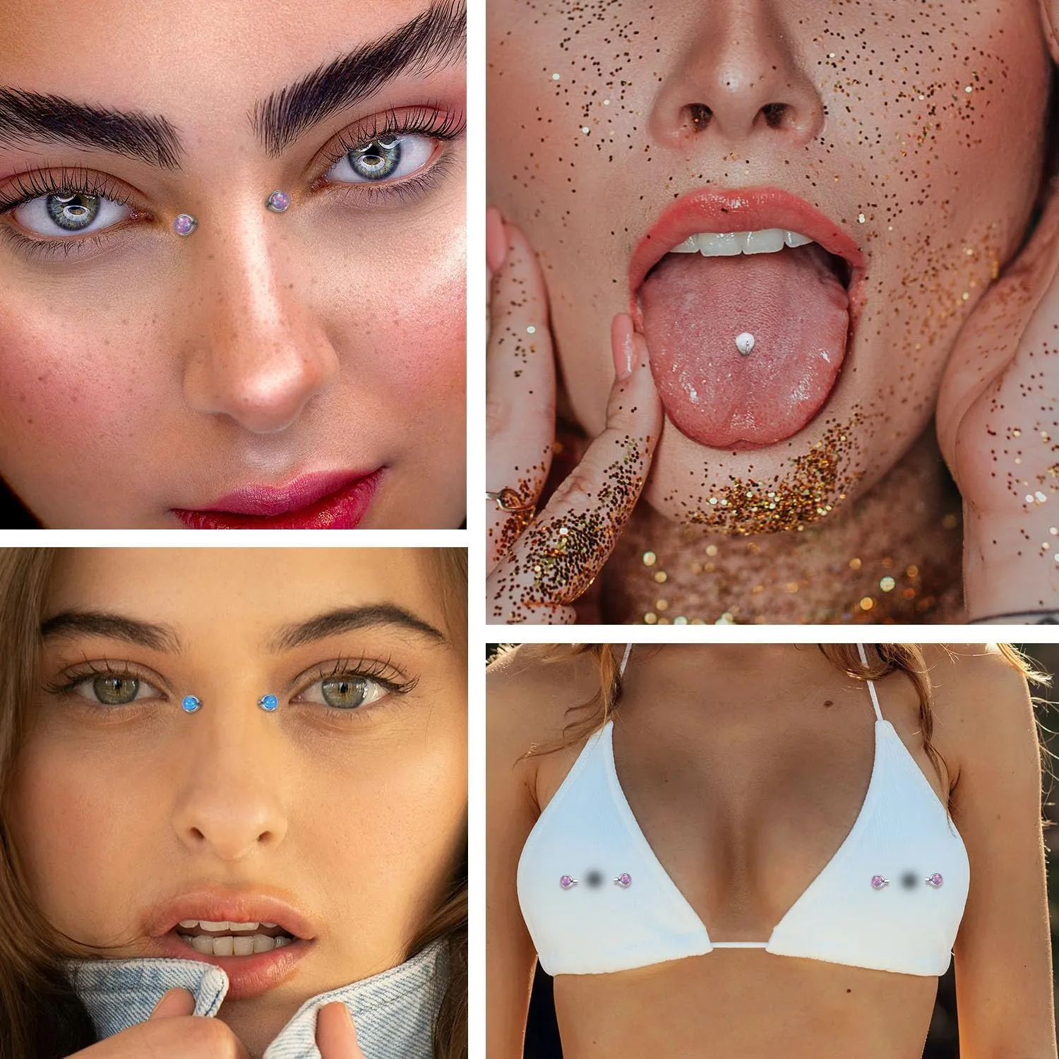 FUNLMO 1 Pair Nipple Rings G23 Titanium Nipple Piercing Jewelry Tongue Rings Internally Threaded Nipple Jewelry Bridge Piercing Jewelry 16G 14G 12G 12mm-18mm