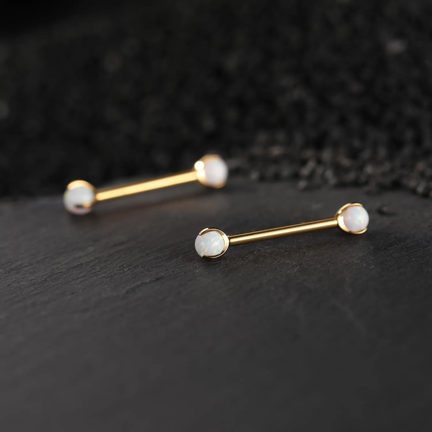 FUNLMO 1 Pair Nipple Rings G23 Titanium Nipple Piercing Jewelry Tongue Rings Internally Threaded Nipple Jewelry Bridge Piercing Jewelry 16G 14G 12G 12mm-18mm