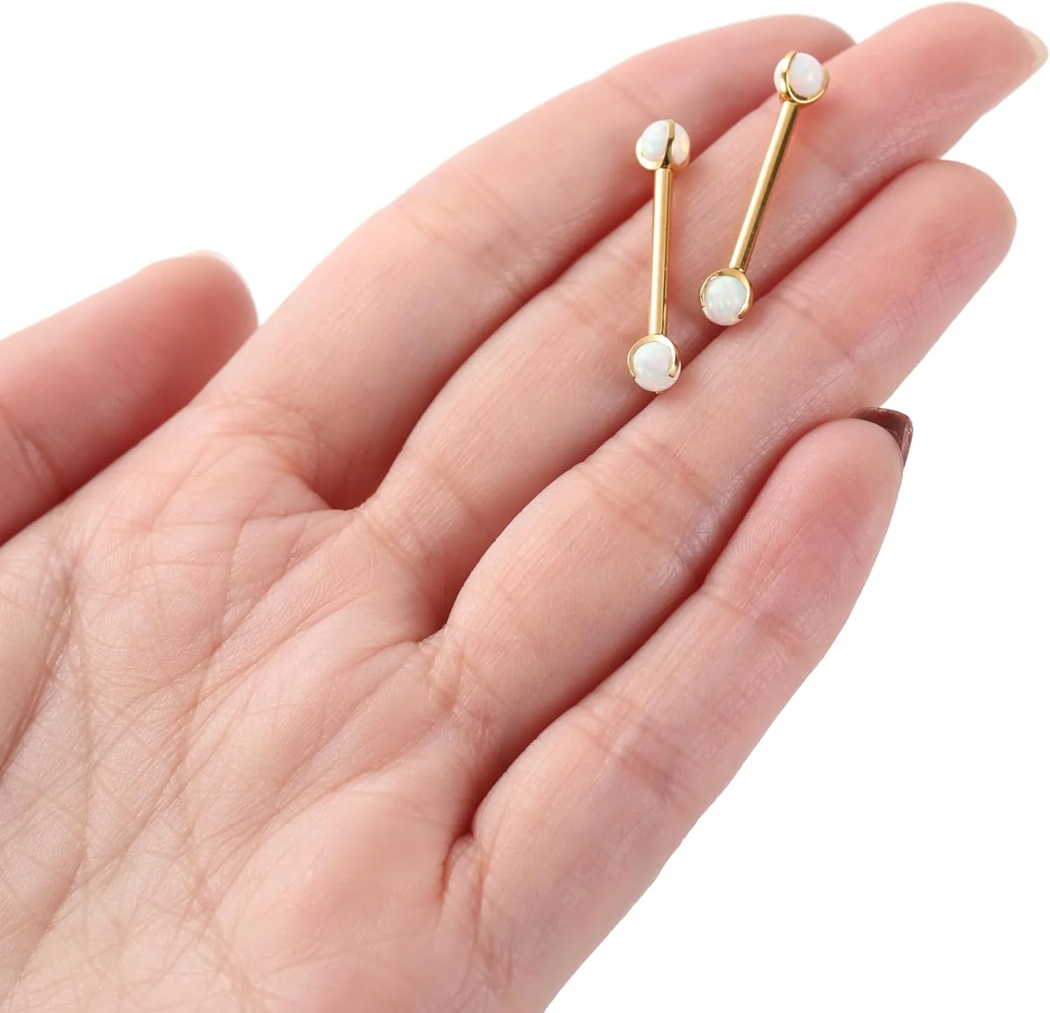 FUNLMO 1 Pair Nipple Rings G23 Titanium Nipple Piercing Jewelry Tongue Rings Internally Threaded Nipple Jewelry Bridge Piercing Jewelry 16G 14G 12G 12mm-18mm
