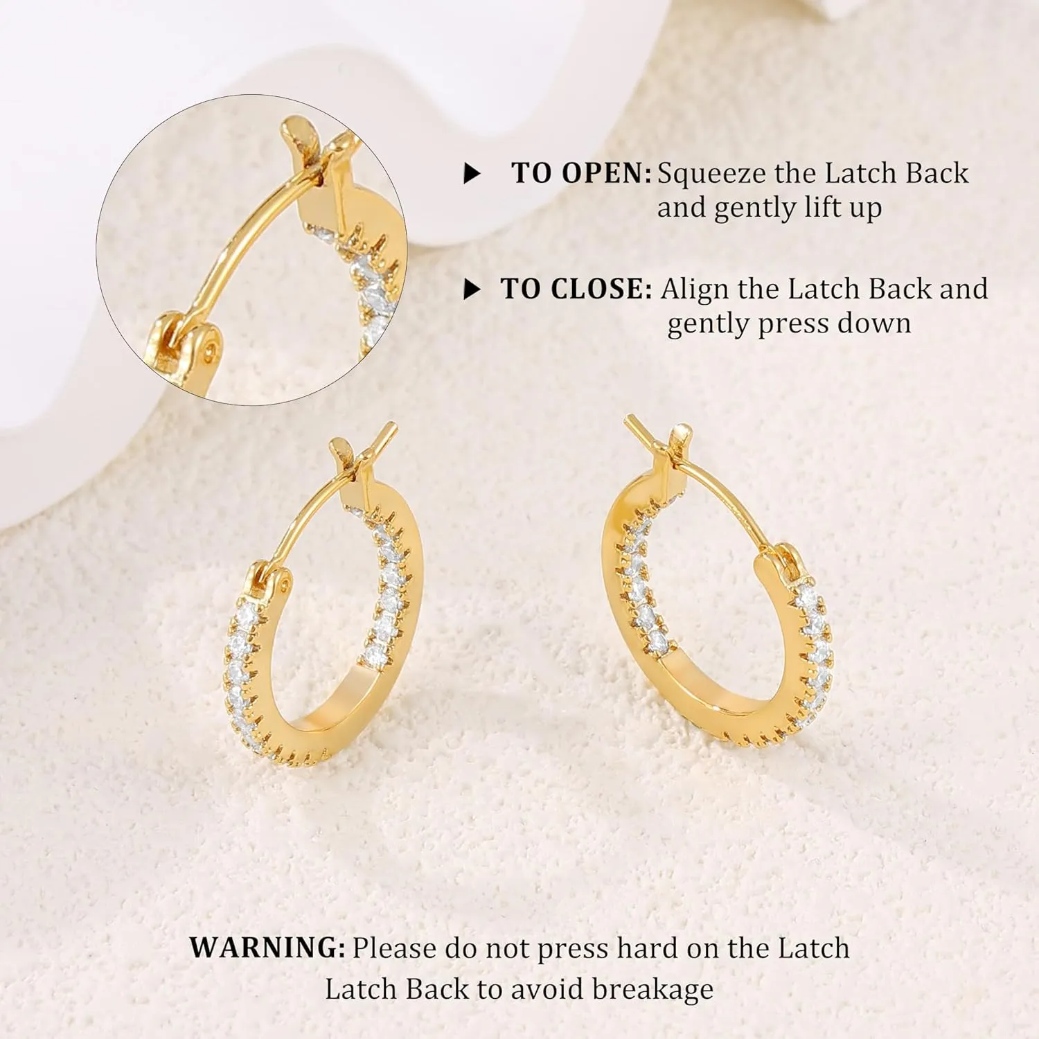 Gacimy Gold Hoop Earrings for Women, 15-30mm Cubic Zirconia, 14k Gold Plated with Sterling Silver Post