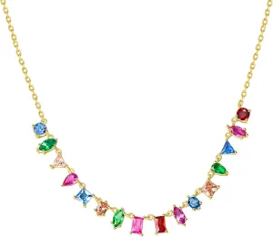 G&GEMSJEW Sparkling 14K Gold Plated Cubic Zirconia Necklace for Women | Elegant Everyday Jewelry Gifts for Wife, Girlfriend | Birthday, Anniversary, Bridesmaid Party Accessories