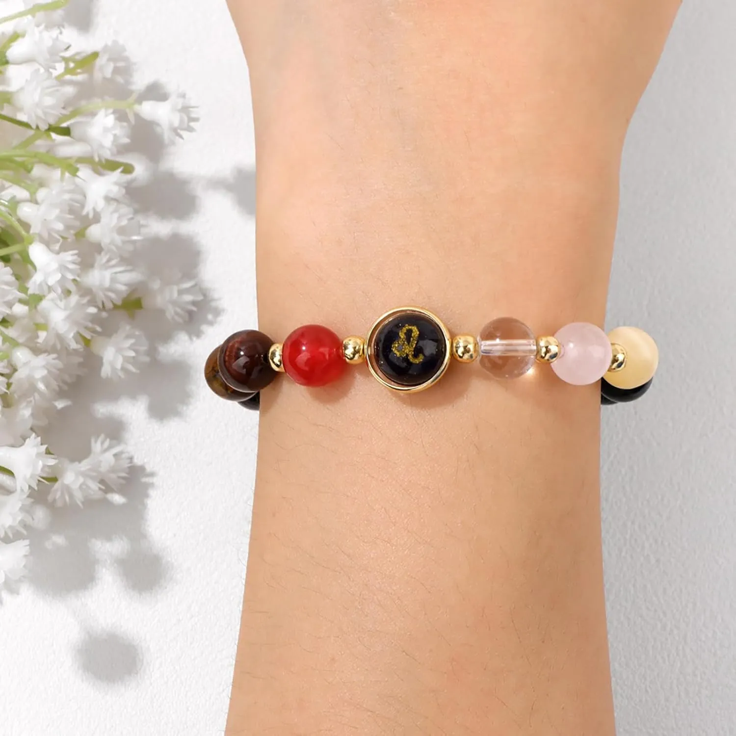 Gemini Bracelet for Women 8mm 12 Constellation Bracelet Men Beaded Bracelet Healing Stone Bracelet Crystal Bracelets Gemstone Bead Bracelets Gemini Birthstone Gifts for Women