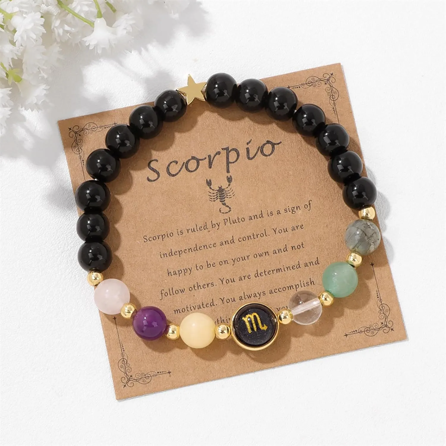 Gemini Bracelet for Women 8mm 12 Constellation Bracelet Men Beaded Bracelet Healing Stone Bracelet Crystal Bracelets Gemstone Bead Bracelets Gemini Birthstone Gifts for Women