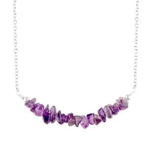 Gempires Purple Amethyst Crystal Necklace February Birthstone Gifts Hypoallergenic 18 Inch Silver Plated Jewelry For Women