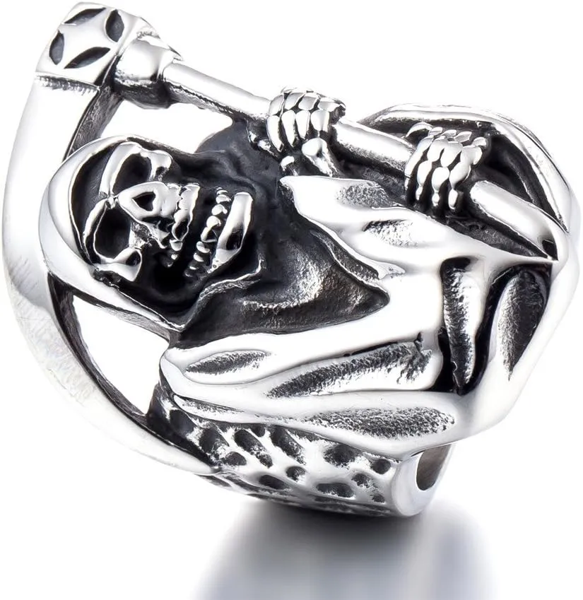 Genuine Stainless Steel Ring Jewelry for Men Fashion Punk Biker Skull Rings
