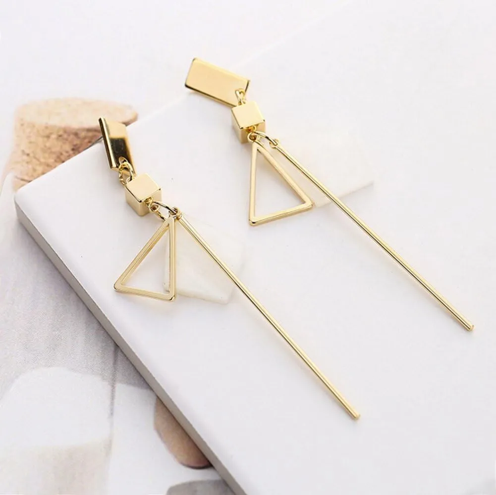 Geometric Triangle Earring Metal Simple Drop Dangle Earring Plating Gold Black Bohemian Dangling Costume Earring For Women Bar Party Fashion Jewelry