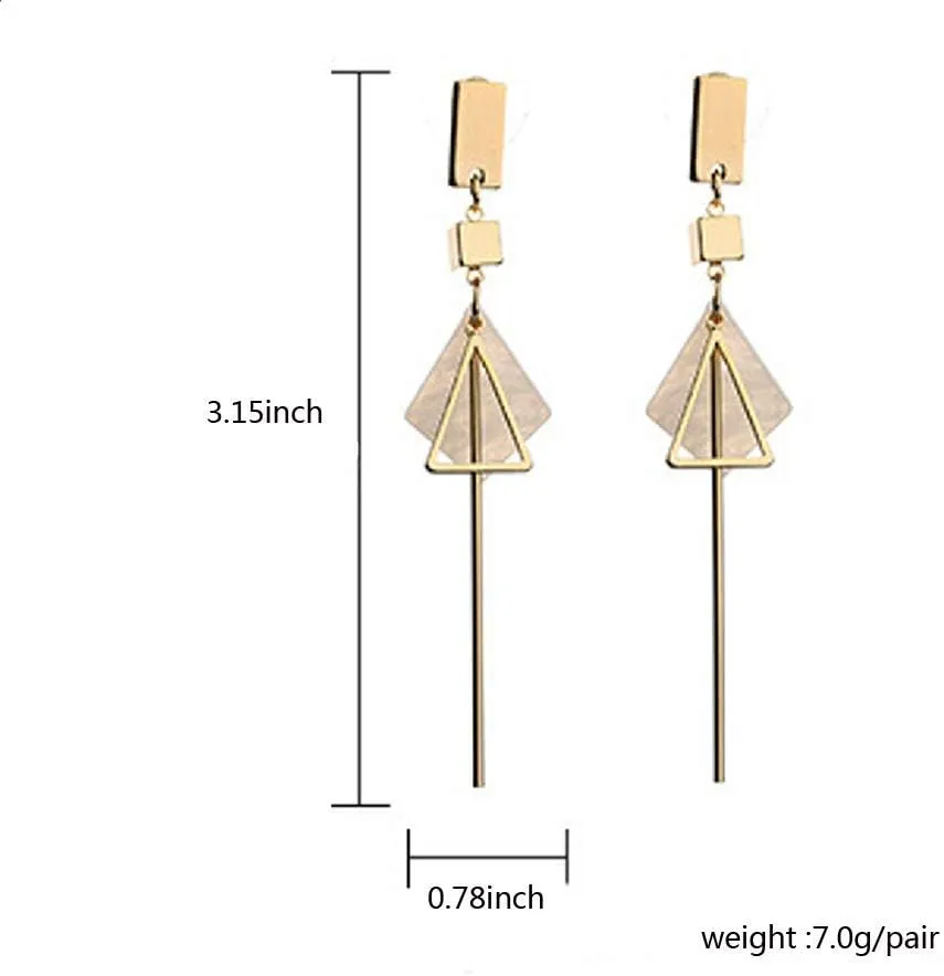 Geometric Triangle Earring Metal Simple Drop Dangle Earring Plating Gold Black Bohemian Dangling Costume Earring For Women Bar Party Fashion Jewelry