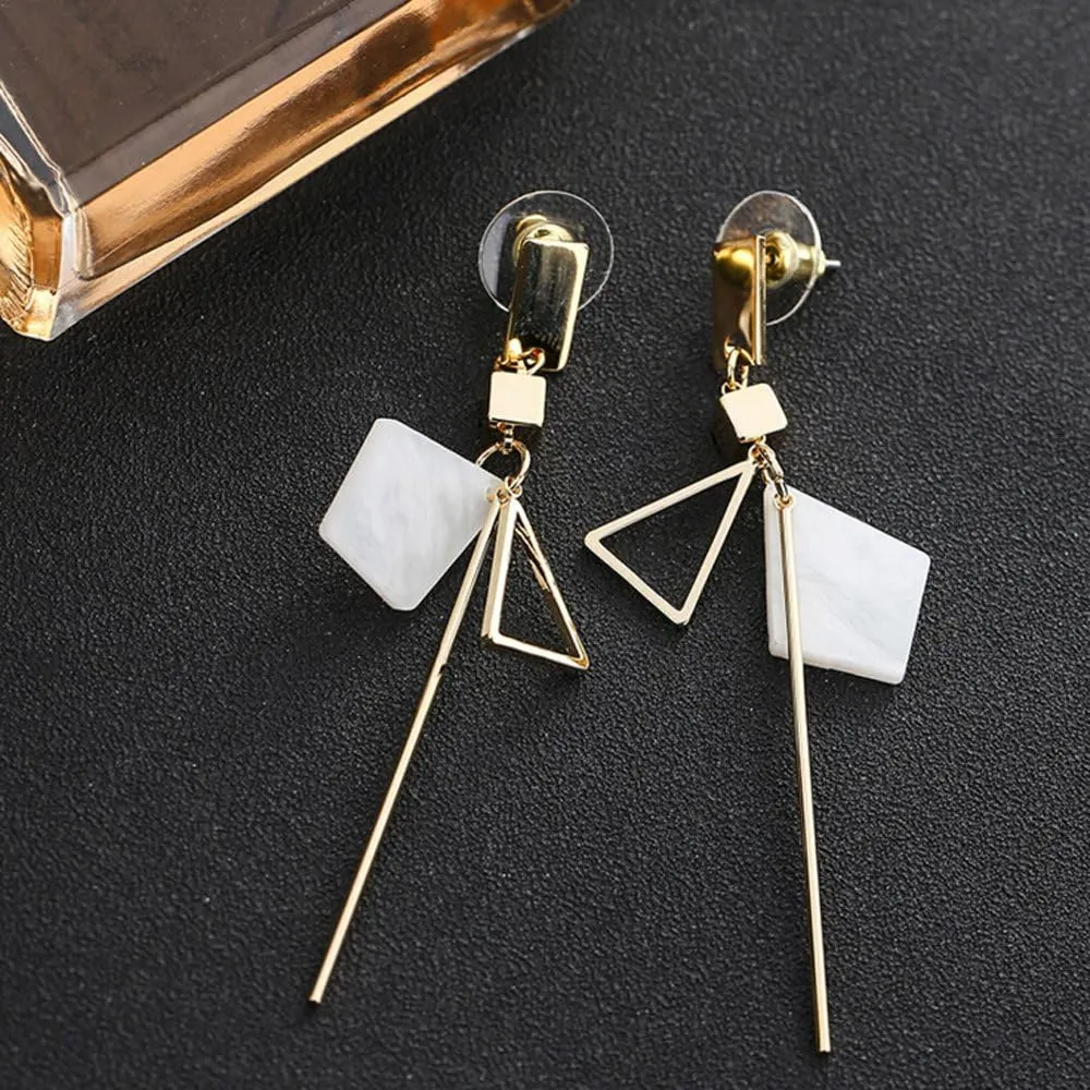 Geometric Triangle Earring Metal Simple Drop Dangle Earring Plating Gold Black Bohemian Dangling Costume Earring For Women Bar Party Fashion Jewelry
