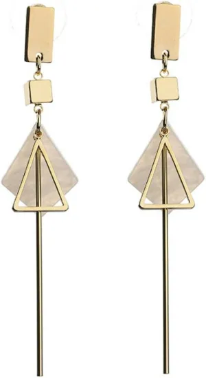 Geometric Triangle Earring Metal Simple Drop Dangle Earring Plating Gold Black Bohemian Dangling Costume Earring For Women Bar Party Fashion Jewelry