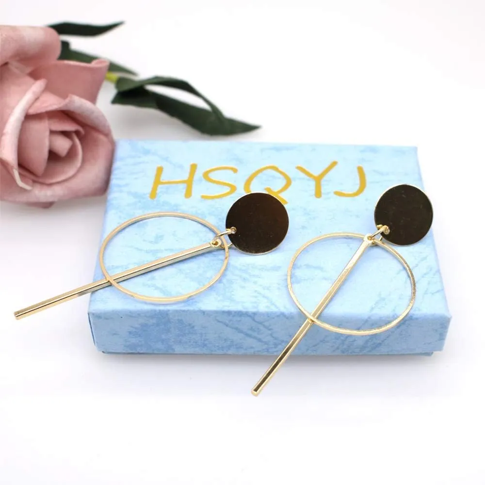 Geometric Triangle Earring Metal Simple Drop Dangle Earring Plating Gold Black Bohemian Dangling Costume Earring For Women Bar Party Fashion Jewelry