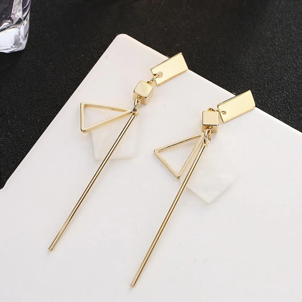 Geometric Triangle Earring Metal Simple Drop Dangle Earring Plating Gold Black Bohemian Dangling Costume Earring For Women Bar Party Fashion Jewelry
