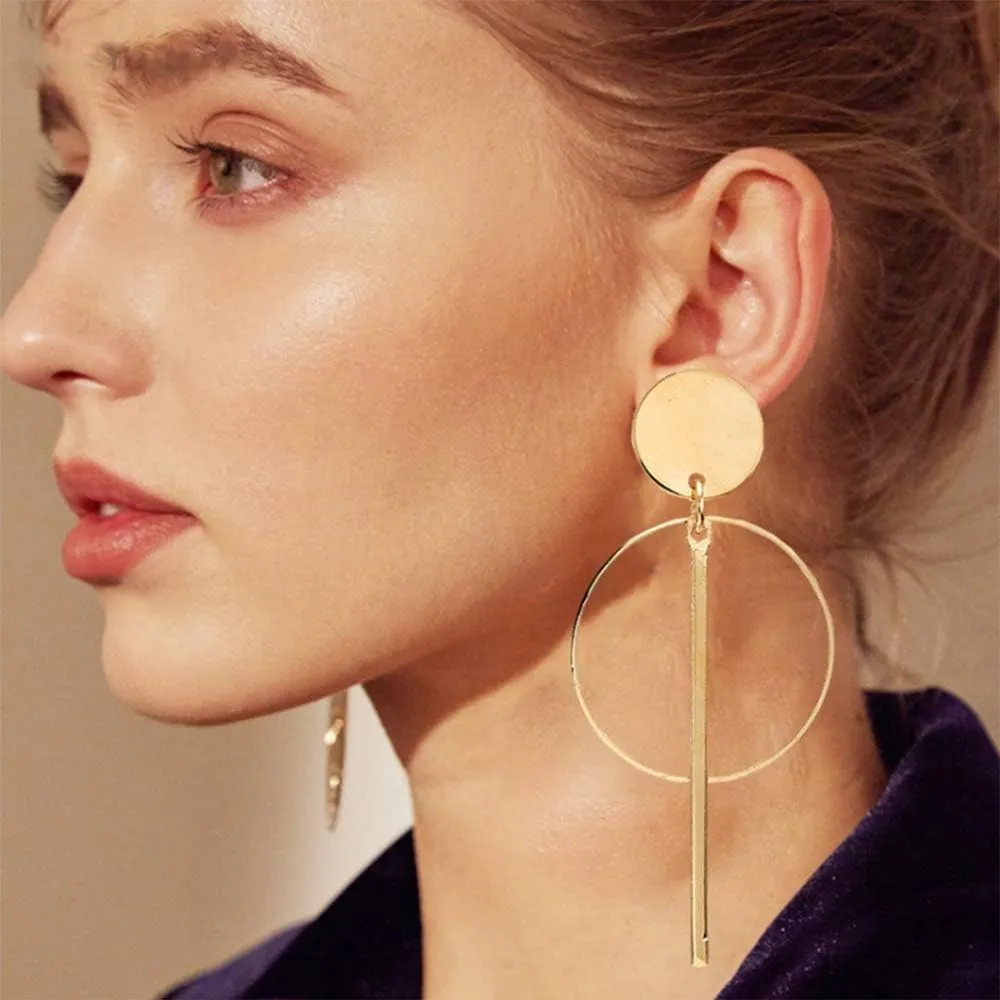 Geometric Triangle Earring Metal Simple Drop Dangle Earring Plating Gold Black Bohemian Dangling Costume Earring For Women Bar Party Fashion Jewelry